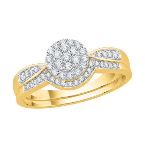KATARINA 1/3 cttw Diamond Cluster Bridal Set