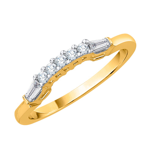 KATARINA 1/5 cttw Round and Baguette Cut Diamond Anniversary Ring
