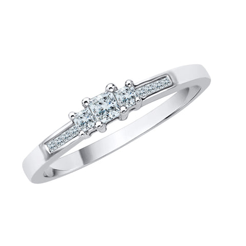 KATARINA 1/4 cttw Princess Cut Diamond Anniversary Ring