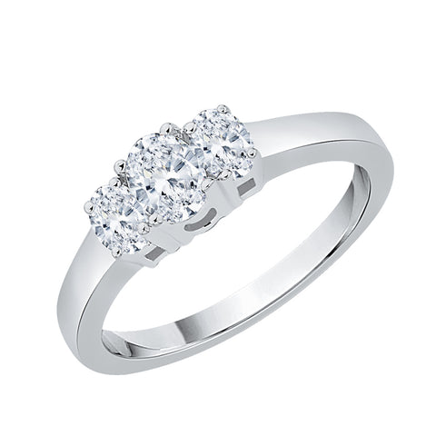 KATARINA 1/2 cttw Three Diamond Engagement Ring