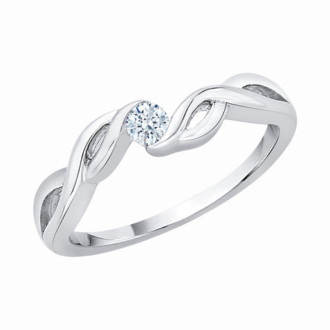 KATARINA Channel Set Diamond Twisted Bypass Promise Ring (1/10 cttw)