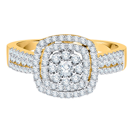 KATARINA Prong set Diamond Twin Cluster Bridal Set (5/8 cttw)