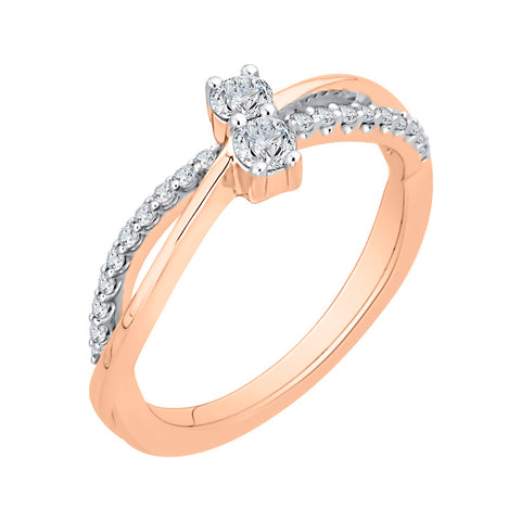 KATARINA Prong set Diamond Two Stone Infinity Engagement Ring (1/3 cttw)