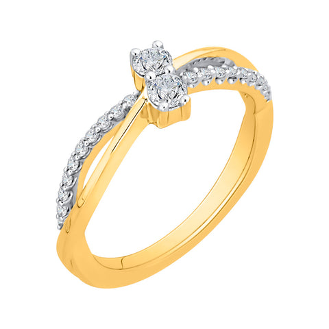 KATARINA Prong set Diamond Two Stone Infinity Engagement Ring (1/3 cttw)
