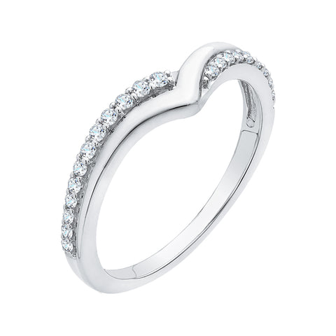 KATARINA Prong set Diamond V Curve Anniversary Ring (1/5 cttw)