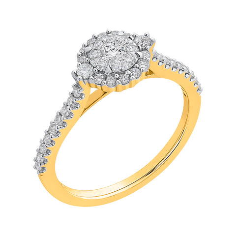 KATARINA Prong set Diamond Cluster Engagement Ring (1/2 cttw)