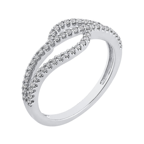 KATARINA Prong set Diamond Bypass Curved Anniversary Ring (1/3 cttw)