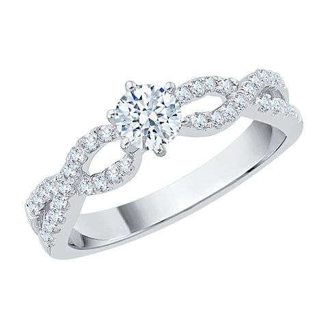 KATARINA Diamond Solitaire Twisted Infinity Engagement Ring (3/4 cttw)