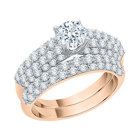 KATARINA Diamond Solitaire Multi-row Bridal Set (2 1/4 cttw)