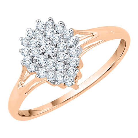 KATARINA Prong set Diamond Cluster Split Shank Fashion Ring (1/4 cttw)
