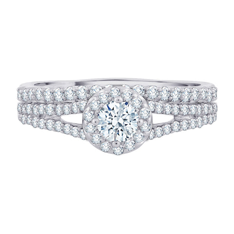 KATARINA Diamond Split Shank Halo Bridal Set (5/8 cttw, J-K, SI2-I1)
