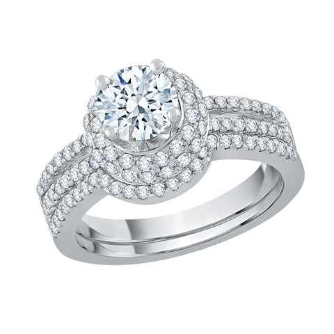 KATARINA Diamond Double Halo Bridal Set (1 1/8 cttw, J-K, SI2-I1)