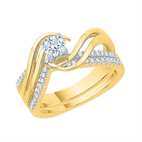 KATARINA Diamond Solitaire Bypass Bridal Set (1/2 cttw, J-K, SI2-I1)