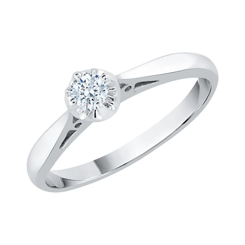 KATARINA Diamond Solitaire Promise Ring (1/10 cttw, J-K, SI2-I1)