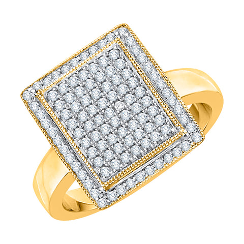KATARINA Diamond Square Cluster Halo Fashion Ring (1/2 cttw, J-K, SI2-I1)
