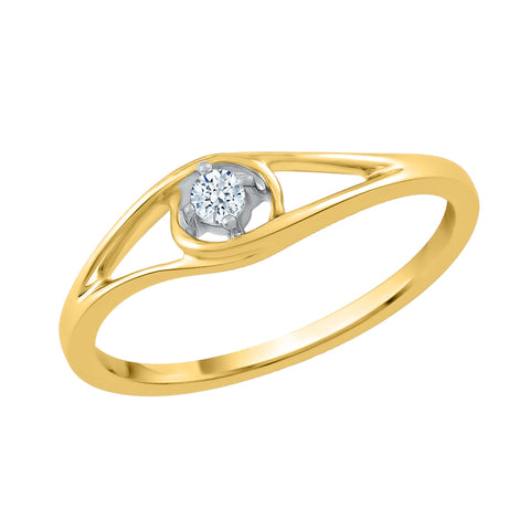 KATARINA Diamond Curved Split Shank Solitaire Promise Ring (1/20 cttw, J-K, SI2-I1)