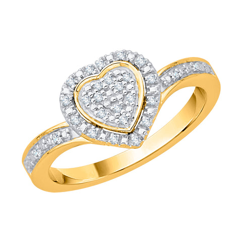 KATARINA 1/10 cttw Diamond Curved Cluster Heart Ring
