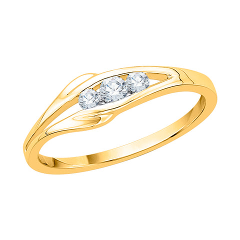 KATARINA 1/6 cttw Diamond Three Stone Split Shank Promise Ring