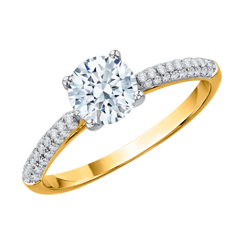 KATARINA 1 cttw Diamond Pave Set Solitaire Promise Ring