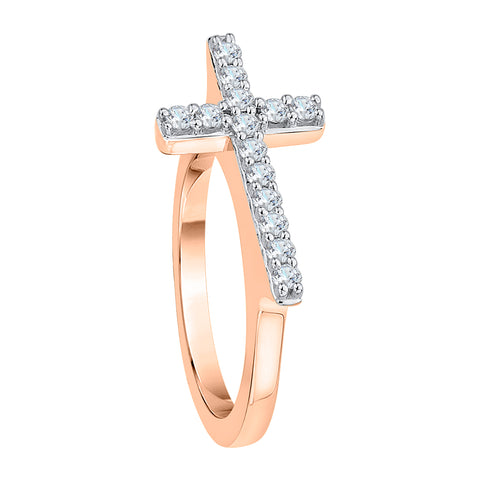 KATARINA 1/4 cttw Diamond Cross Ring