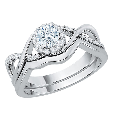 KATARINA 3/8 cttw Diamond Infinity Halo Bridal Set