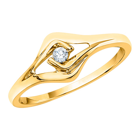 KATARINA 1/20 cttw Diamond Curved and Split Shank Promise Ring