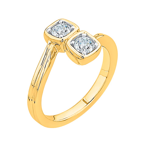 KATARINA 3/4 cttw Diamond Bypass Curved Fashion Ring