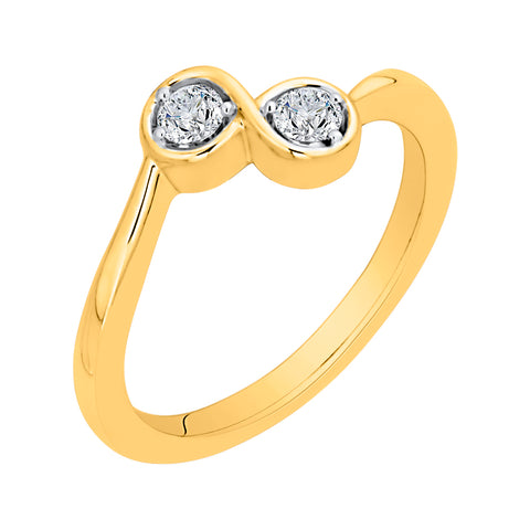 KATARINA 1/5 cttw Diamond Bypass Infinity Fashion Ring