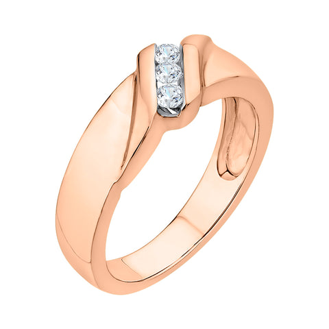 KATARINA 1/4 cttw Three Stone Diamond Channel Set Fashion Ring