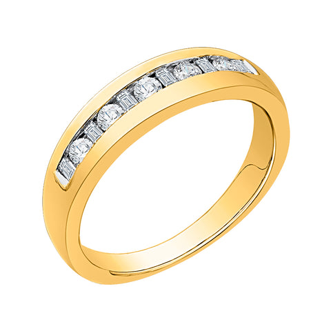 KATARINA 1/2 cttw Round and Baguette Cut Diamond Channel Set Anniversary Band
