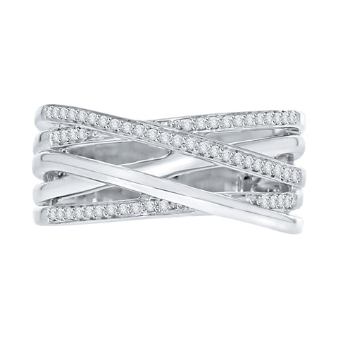 KATARINA 1/6 cttw Diamond Bypass Twisted Cocktail Ring