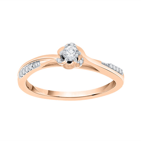 KATARINA 1/6 cttw Diamond Curved Solitaire Promise Ring