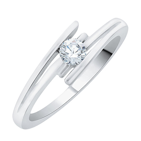 KATARINA 1/5 cttw Diamond Bypass Solitaire Promise Ring