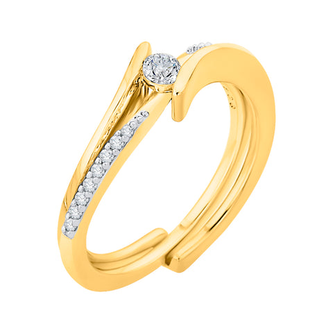 KATARINA 1/5 cttw Diamond Bypass Solitaire Promise Ring