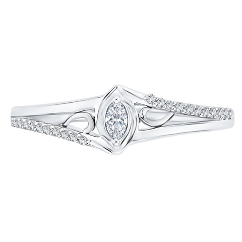 KATARINA 1/6 cttw Marquise Cut and Round Diamond Fashion Ring