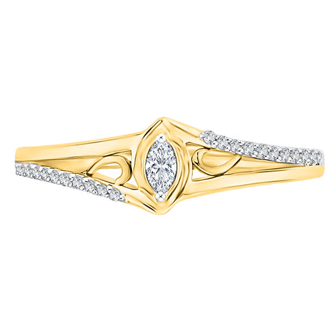 KATARINA 1/6 cttw Marquise Cut and Round Diamond Fashion Ring