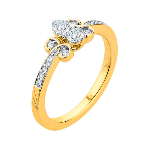 KATARINA 1/3 cttw Diamond Curved Fashion Ring