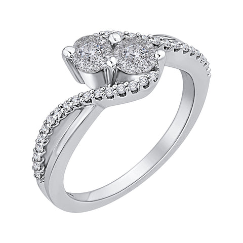 KATARINA Diamond Split Shank Bypass Fashion Ring (2/3 cttw)