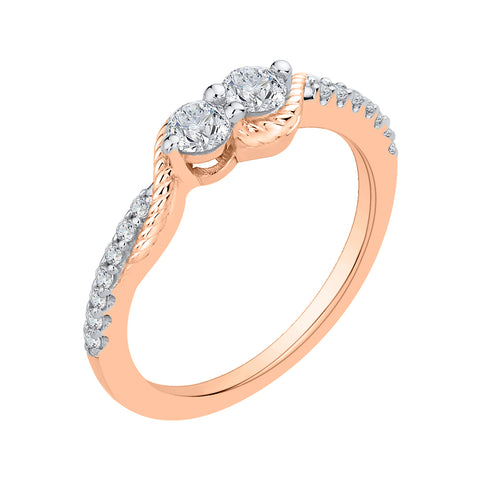 KATARINA Diamond Bypass Swirl Fashion Ring (3/8 cttw)