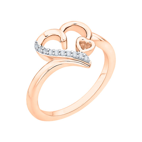 KATARINA Diamond Double Heart Ring (1/20 cttw)