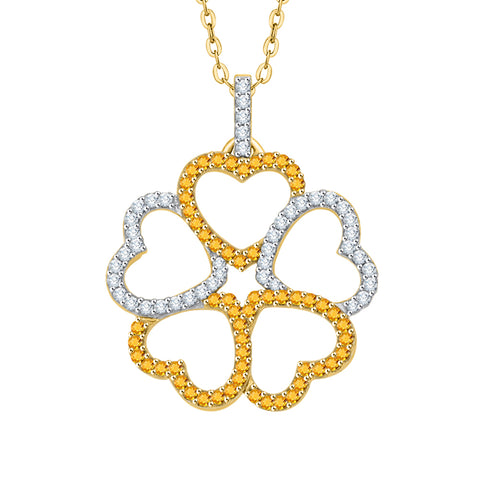 KATARINA 1/3 cttw Diamond and Gemstone Multi-Heart Pendant Necklace