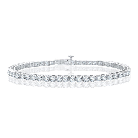 KATARINA Prong Set Lab Grown Diamond Tennis Bracelet in 14K White Gold (10 cttw, G-H, SI)