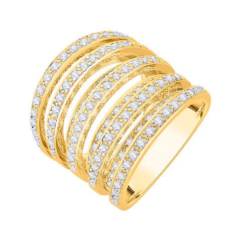 KATARINA Multi Row Prong Set Diamond Fashion Ring (1 2/3 cttw)
