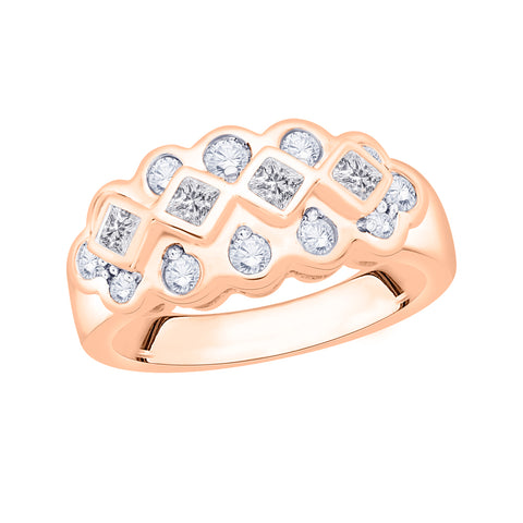 KATARINA Round and Princess Cut Diamond Fashion Ring (1/2 cttw)