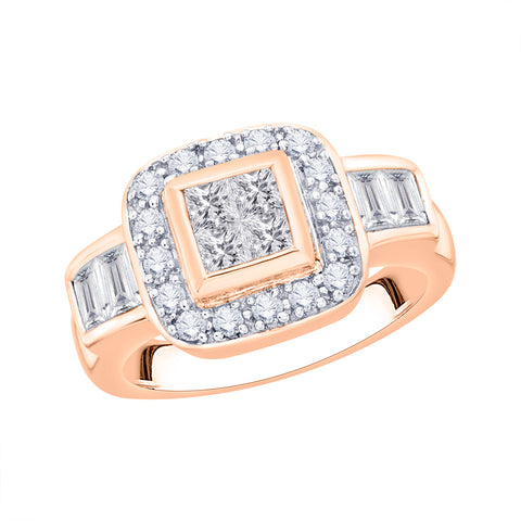 KATARINA Round, Baguette and Princess Cut Diamond Anniversary Ring (1 1/4 cttw)