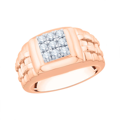 KATARINA 1/4 cttw Prong Set Cluster Diamond Men's Ring