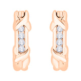KATARINA 1/2 cttw Channel Set Diamond J-Hoop Earrings