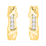 KATARINA 1 cttw Channel Set Diamond Double Row J-Hoop Earrings