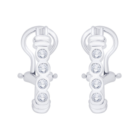KATARINA 1/2 cttw Bezel Set Diamond Huggie Earrings