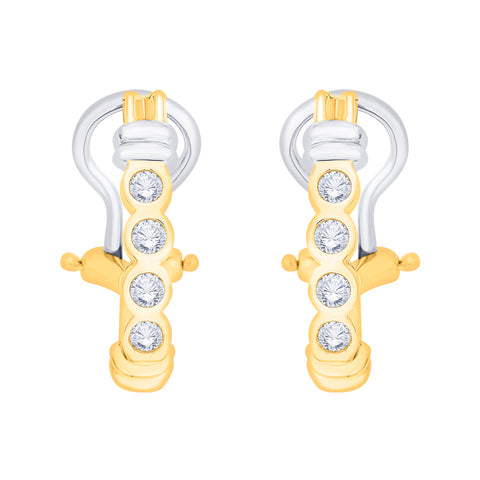 KATARINA 1/2 cttw Bezel Set Diamond Huggie Earrings